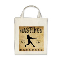 1887 Hastings Nebraska Baseball Canvas Bag