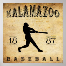 1887 Kalamazoo Michigan Baseball Posters