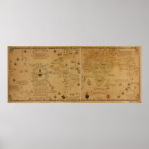 1887 Map of the World Print