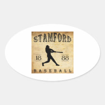 1888 Stamford Connecticut Baseball Oval Sticker