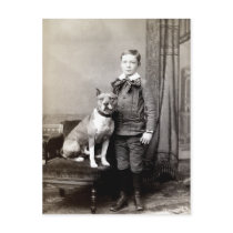 1890 Boy and his American Staffordshire Terrier Postcard