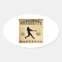 1890 Marquette Wisconsin Baseball Oval Stickers