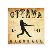 1890 Ottawa Illinois Baseball Stretched Canvas Print