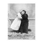 1890 Smiling girl and her Retriever Dog Postcards