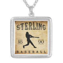 1890 Sterling Illinois Baseball Necklace