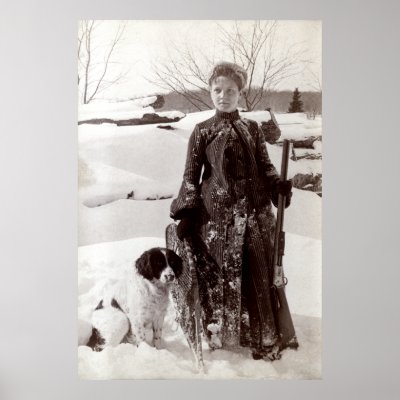 1890 Woman and her Brittany Hunting Dog by historicimage
