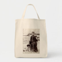 1890 Woman and her Brittany Hunting Dog Tote Bag