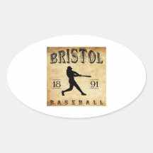 1891 Bristol Connecticut Baseball Oval Sticker