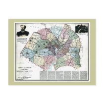 1891 Map of Washington City & Surrounding Country Post Card