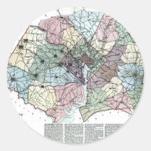 1891 Map of Washington City & Surrounding Country Sticker