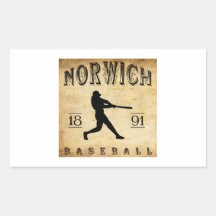 1891 Norwich Connecticut Baseball Sticker