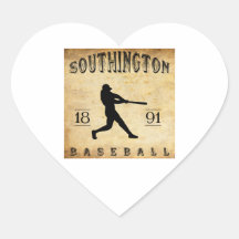 1891 Southington Connecticut Baseball Heart Stickers