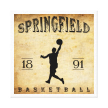 1891 Springfield Massachusetts Basketball Stretched Canvas Print