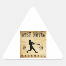 1891 West Haven Connecticut Baseball Triangle Sticker