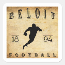 1894 Beloit Wisconsin Football Square Sticker