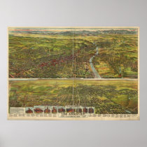 1894 Los Angeles CA Birds Eye Panoramic Map Posters