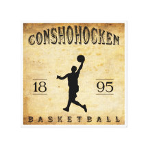 1895 Conshohocken Pennsylvania Basketball Stretched Canvas Prints