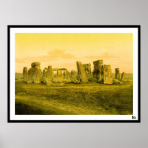 1895 Enhanced hand-coloured photo Stonehenge Print