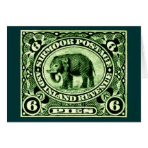 1895 Indian Princely States Elephant Greeting Card