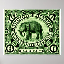 1895 Indian Princely States Elephant Poster