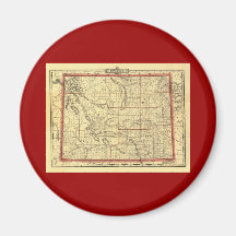 1895 Wyoming Map Magnets