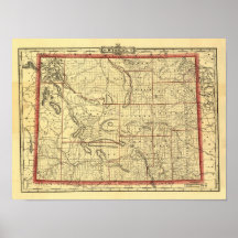 1895 Wyoming Map Print