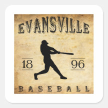 1896 Evansville Wisconsin Baseball Square Stickers