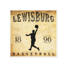 1896 Lewisburg Pennsylvania Basketball Stretched Canvas Prints