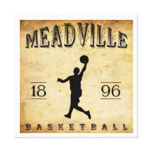 1896 Meadville Pennsylvania Basketball Stretched Canvas Prints