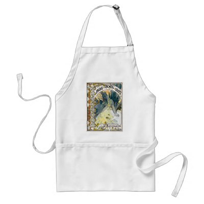 1896 NOEL 1897 Alphonse Maria Mucha Apron by ArtNouveauDaz