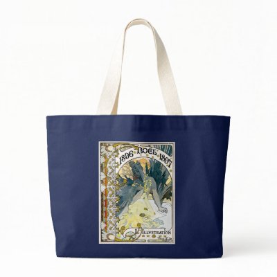 1896 NOEL 1897 Alphonse Maria Mucha Canvas Bags by ArtNouveauDaz