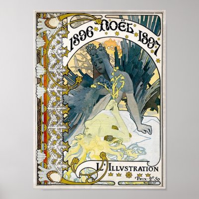 1896 NOEL 1897 Alphonse Maria Mucha Poster by ArtNouveauDaz