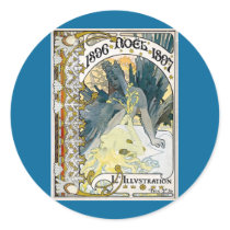 1896 NOEL 1897 Alphonse Maria Mucha Sticker