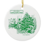 1898 Christmas Tree vintage illustration (Green) Ornament