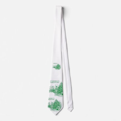 1898 Christmas Tree vintage illustration (Green) Neckties by Jakestuff