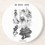 1898 French Corset Newspaper Image Beverage Coasters