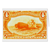 1898 Indian Hunting Buffalo Stamp Cards