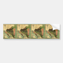 1898 Official Map of Nicaragua Bumper Sticker