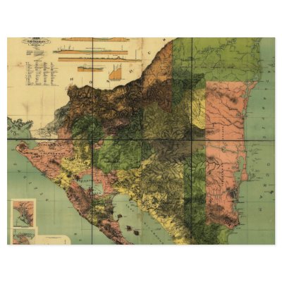 1898 Official Map of Nicaragua by ZephyrusBooks