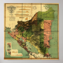 1898 Official Map of Nicaragua Print