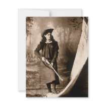 1898 Photo of Miss Annie Oakley Holding a Rifle Invitations