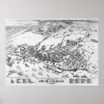 1898 Vancouver, B.C. Bird's Eye View Panoramic Map Posters