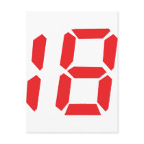 18 eighteen red alarm clock digital number post cards