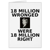 18 million wronged, note card