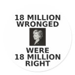 18 million wronged, stickers