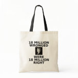 18 million wronged, tote bag