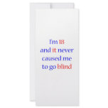 18 never gone blind rack card design
