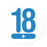18 Plus Years Old - Blue Round Stickers