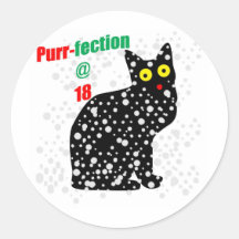 18 Snow Cat Purr-fection Round Sticker