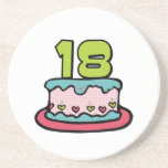 18 Year Old Birthday Cake Coaster